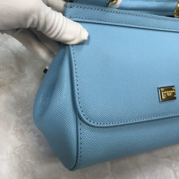 Dolce & Gabbana Medium Sicily Handbag In Dauphine Blue For Women 10.2in/26cm DG BB4347A10018H422