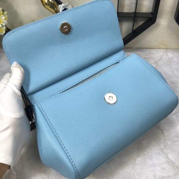 Dolce & Gabbana Medium Sicily Handbag In Dauphine Blue For Women 10.2in/26cm DG BB4347A10018H422