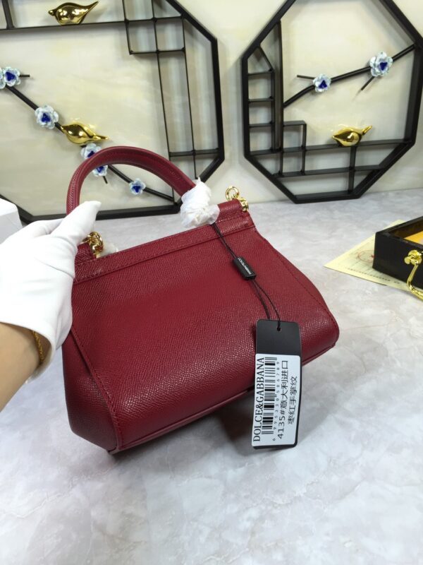 Dolce & Gabbana Medium Sicily Handbag In Dauphine Burgundy For Women 10.2in/26cm DG BB4347A10018M073