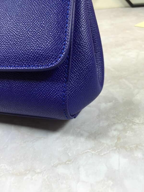 Dolce & Gabbana Medium Sicily Handbag In Dauphine Dark Blue For Women 10.2in/26cm DG
