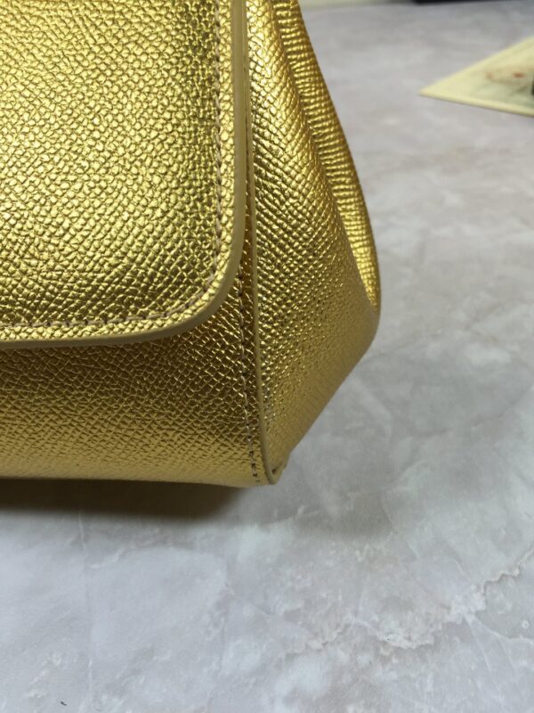 Dolce & Gabbana Medium Sicily Handbag In Dauphine Gold For Women 10.2in/26cm DG