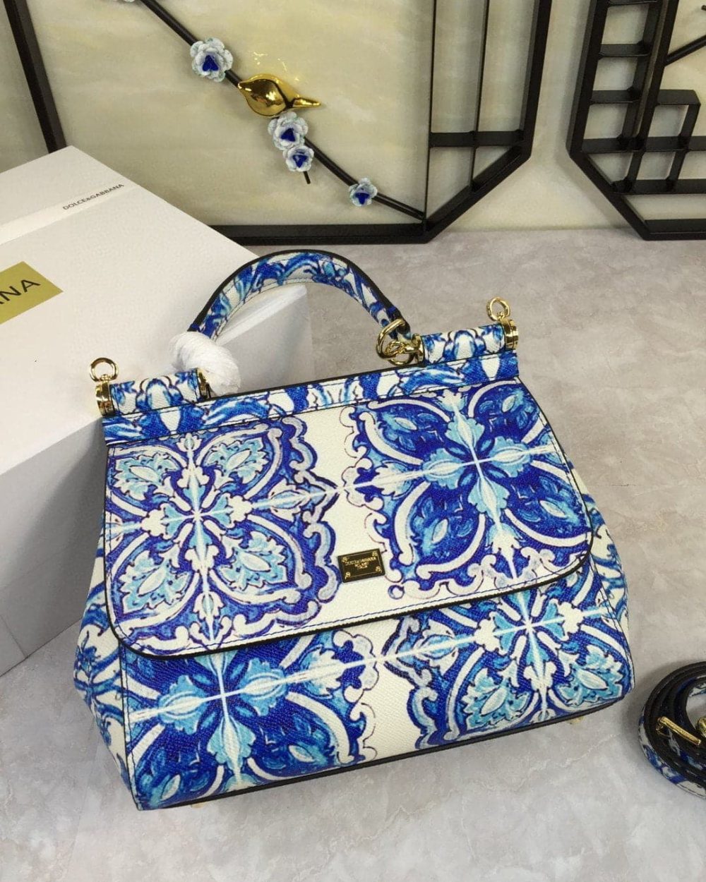 Dolce & Gabbana Medium Sicily Handbag In Dauphine Muticolour For Women 10.2in/26cm DG