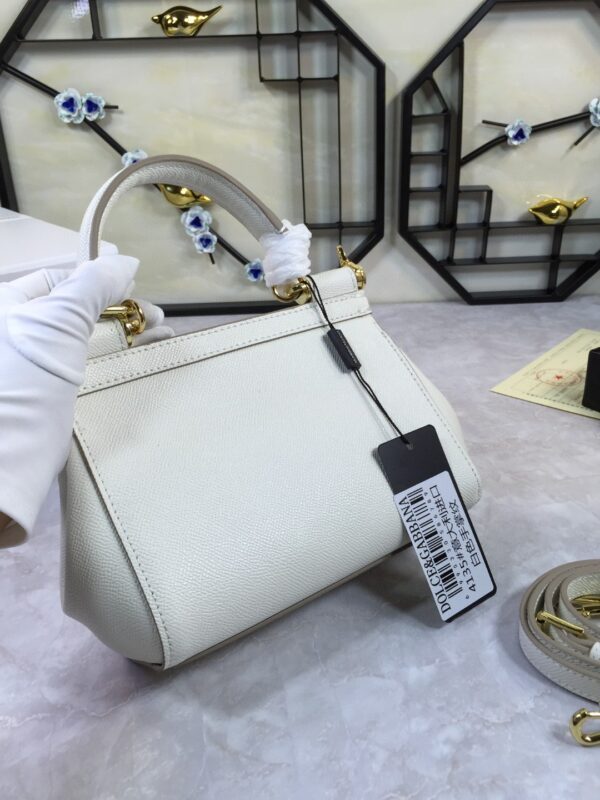 Dolce & Gabbana Medium Sicily Handbag In Dauphine White For Women 10.2in/26cm DG BB4347A100180001