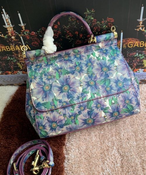 Dolce & Gabbana Medium Sicily Handbag Unique Print Motifs Muticolour For Women 10.2in/26cm DG