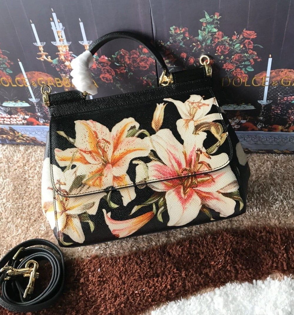 Dolce & Gabbana Medium Sicily Handbag Unique Print Motifs Muticolour For Women 10.2in/26cm DG