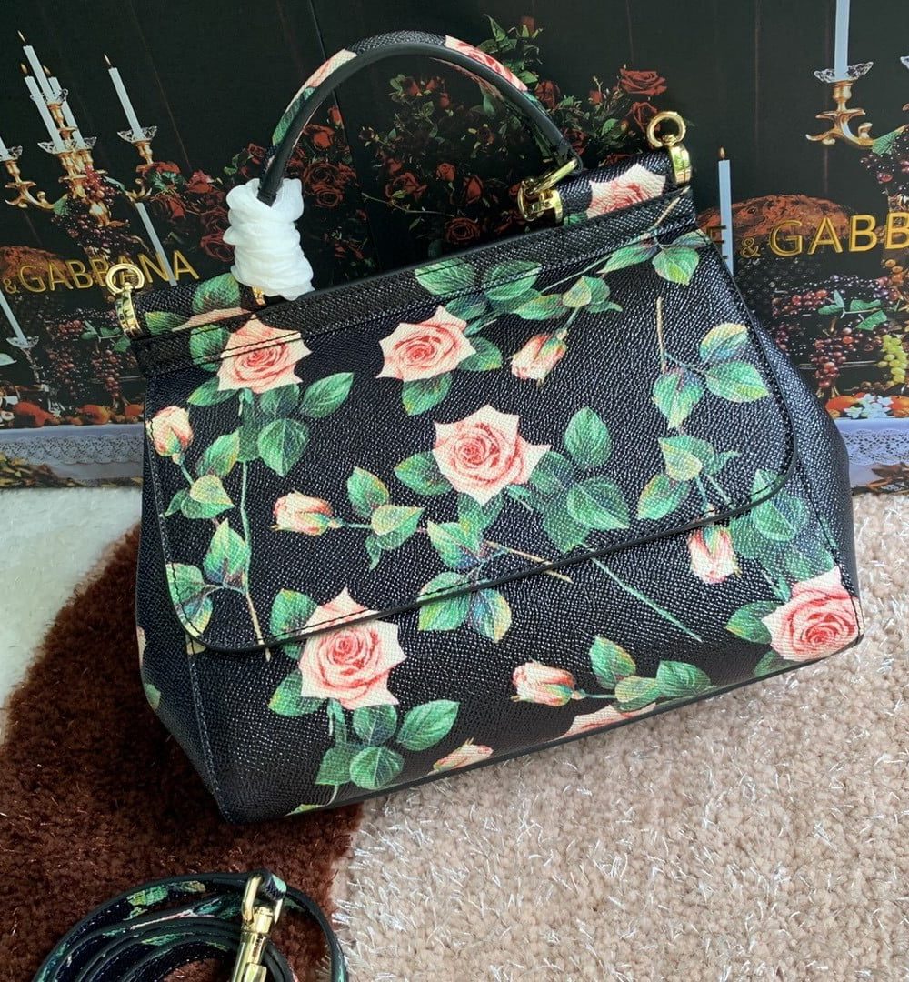 Dolce & Gabbana Medium Sicily Handbag Unique Print Motifs Muticolour For Women 10.2in/26cm DG