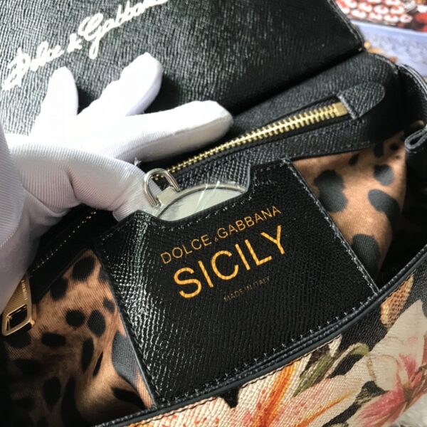 Dolce & Gabbana Medium Sicily Handbag Unique Print Motifs Muticolour For Women 10.2in/26cm DG