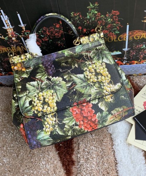 Dolce & Gabbana Medium Sicily Handbag Unique Print Motifs Muticolour For Women 10.2in/26cm DG