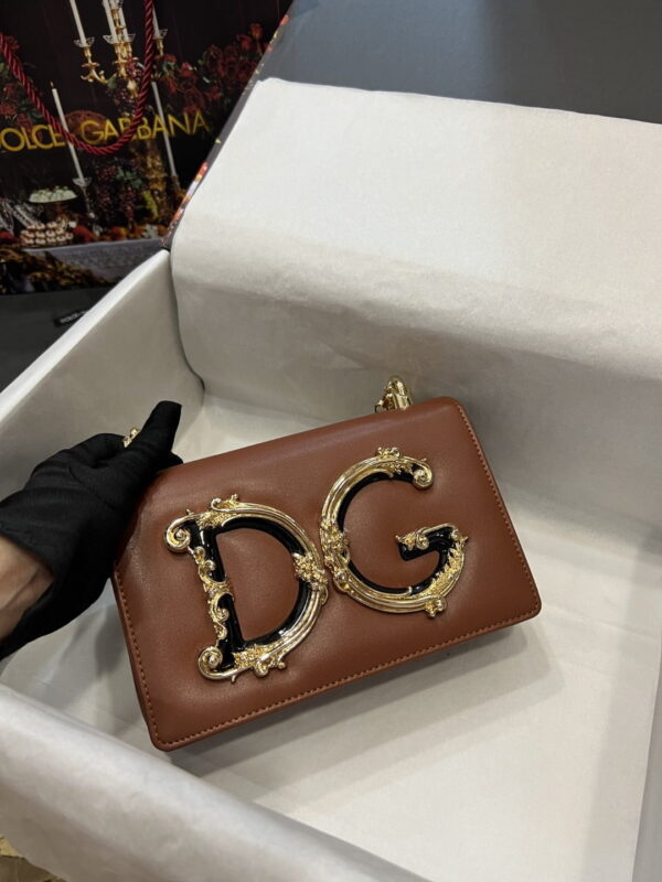 Dolce & Gabbana Nappa DG Girls Shoulder Bag Brown For Women 8.3in/21cm DG