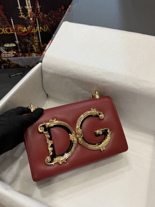 Dolce & Gabbana Nappa DG Girls Shoulder Bag Burgundy For Women 8.3in/21cm DG