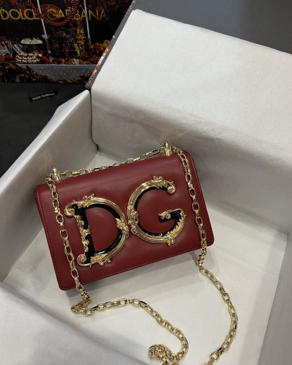 Dolce & Gabbana Nappa DG Girls Shoulder Bag Burgundy For Women 8.3in/21cm DG