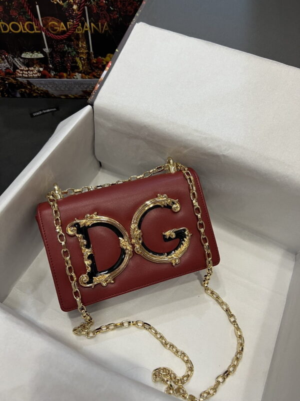 Dolce & Gabbana Nappa DG Girls Shoulder Bag Burgundy For Women 8.3in/21cm DG