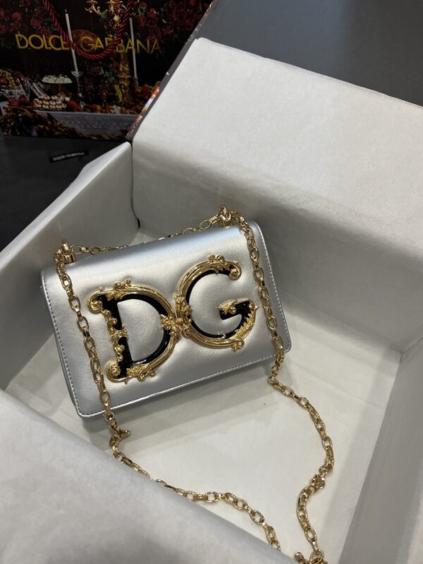 Dolce & Gabbana Nappa DG Girls Shoulder Bag Silver For Women 8.3in/21cm DG