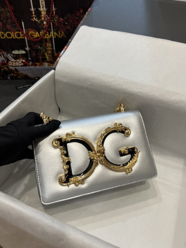 Dolce & Gabbana Nappa DG Girls Shoulder Bag Silver For Women 8.3in/21cm DG