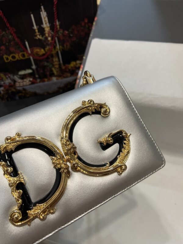 Dolce & Gabbana Nappa DG Girls Shoulder Bag Silver For Women 8.3in/21cm DG