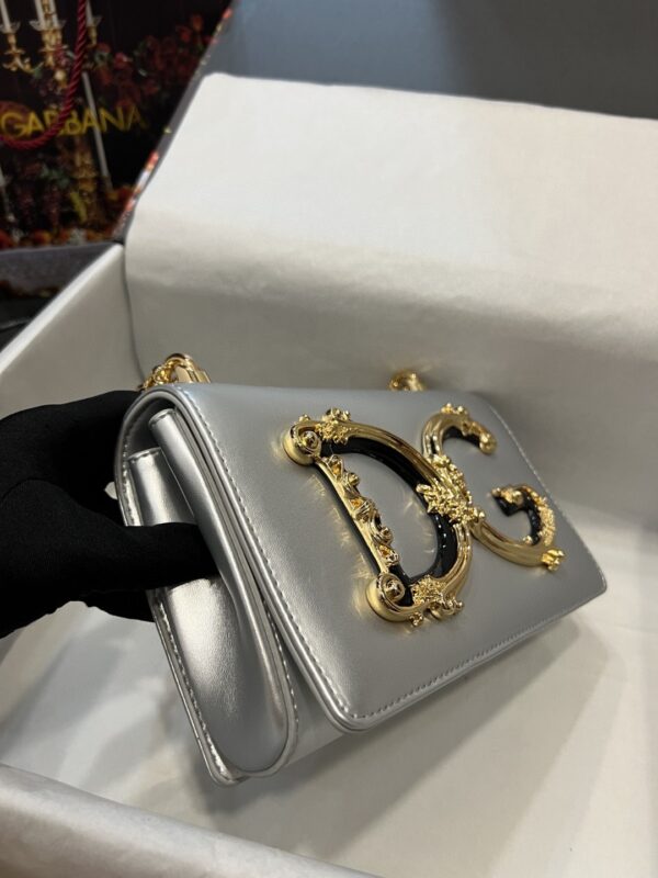 Dolce & Gabbana Nappa DG Girls Shoulder Bag Silver For Women 8.3in/21cm DG