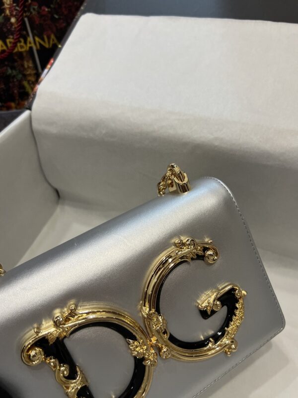 Dolce & Gabbana Nappa DG Girls Shoulder Bag Silver For Women 8.3in/21cm DG