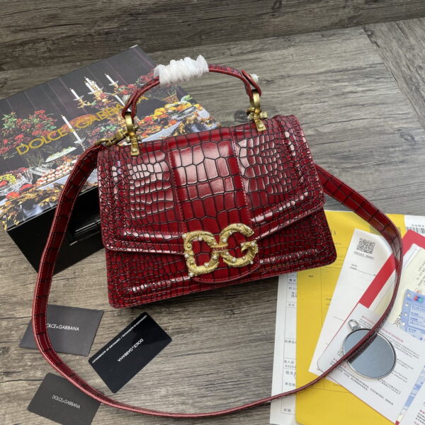 Dolce & Gabbana Print DG Girls Bag Burgundy For Women 10.6in/27cm DG
