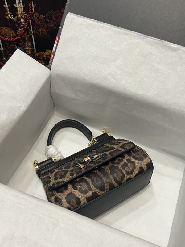 Dolce & Gabbana Sicily Bag In Leopard-Print Pony Hair Multicolour For Women 7.9in/20cm DG