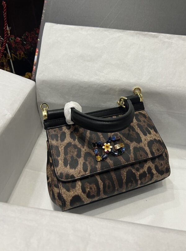 Dolce & Gabbana Sicily Bag In Leopard-Print Pony Hair Multicolour For Women 7.9in/20cm DG