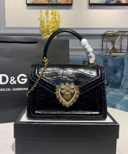 Dolce & Gabbana Small Devotion Bag Black For Women 7.5in/19cm DG