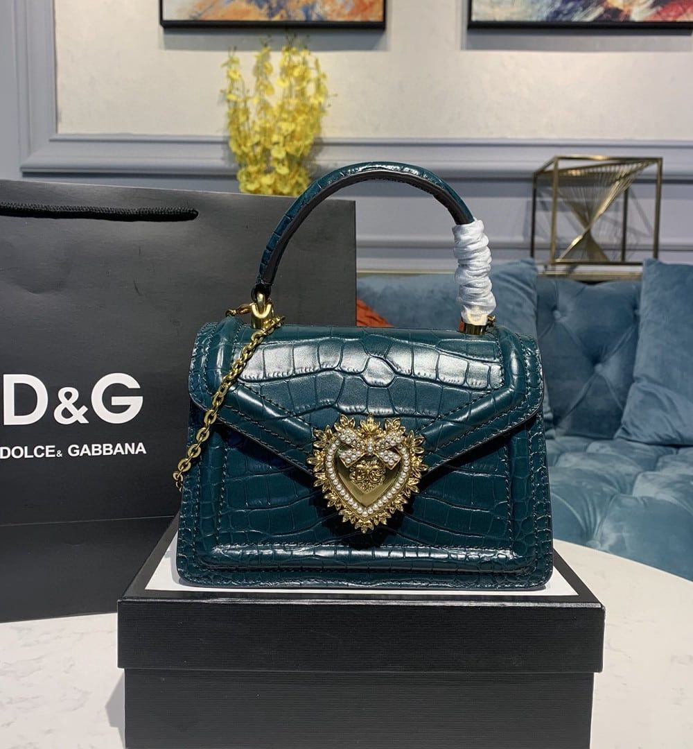 Dolce & Gabbana Small Devotion Bag Blue For Women 7.5in/19cm DG