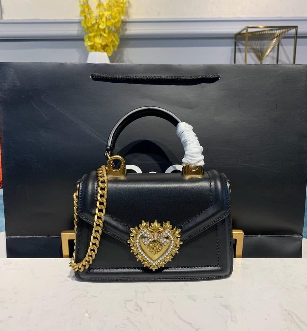 Dolce & Gabbana Small Devotion Bag Black For Women 7.5in/19cm DG BB6711AV89380999