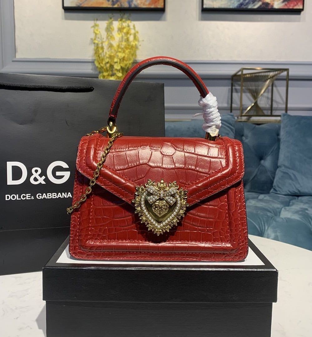 Dolce & Gabbana Small Devotion Bag Red For Women 7.5in/19cm DG