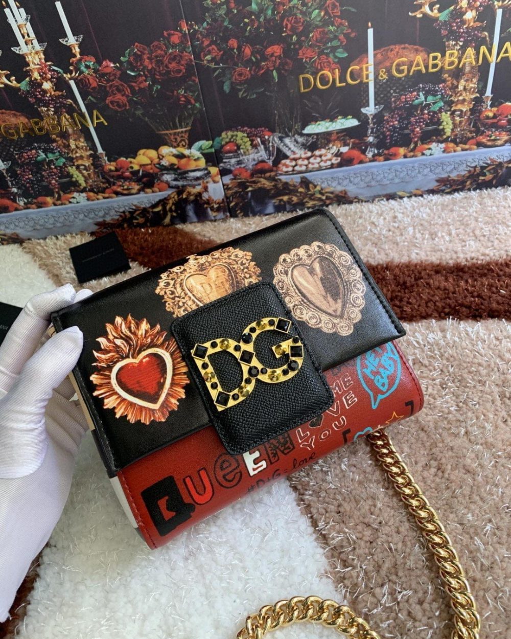 Dolce & Gabbana Small DG Chain Bag Muticolour For Women 7.1in/18cm DG