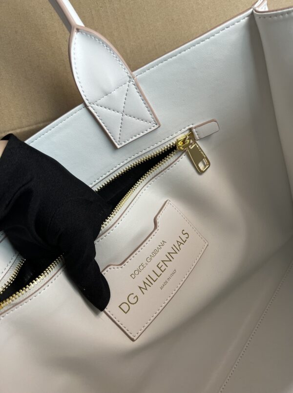 Dolce & Gabbana Small DG Daily Shopper With DG Logo Print White For Women 14.6in/37cm DG