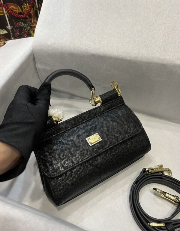 Dolce & Gabbana Small Sicily Bag In Dauphine Black For Women 7.5in/19cm DG BB7116A100180999