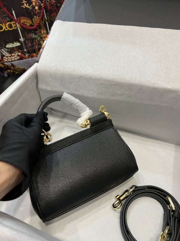 Dolce & Gabbana Small Sicily Bag In Dauphine Black For Women 7.5in/19cm DG BB7116A100180999