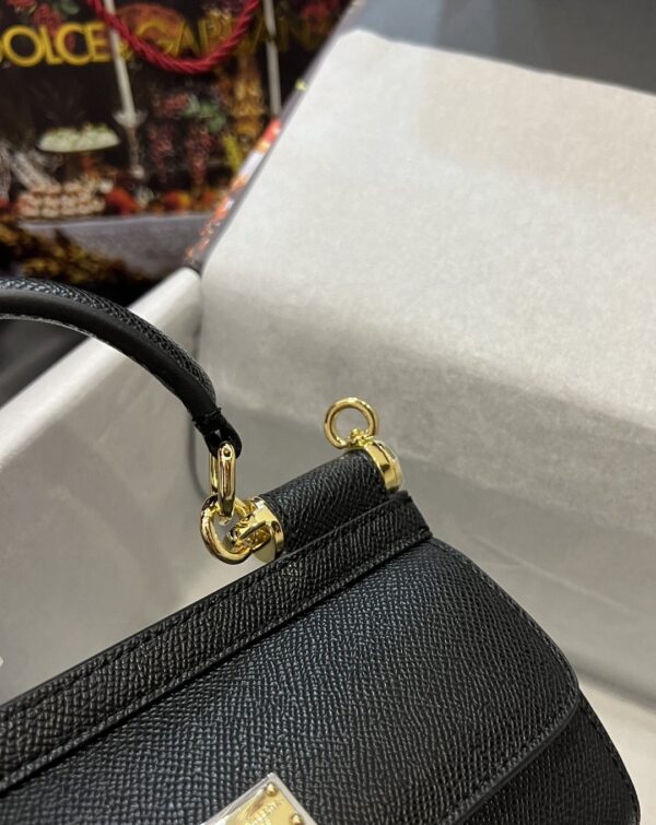 Dolce & Gabbana Small Sicily Bag In Dauphine Black For Women 7.5in/19cm DG BB7116A100180999