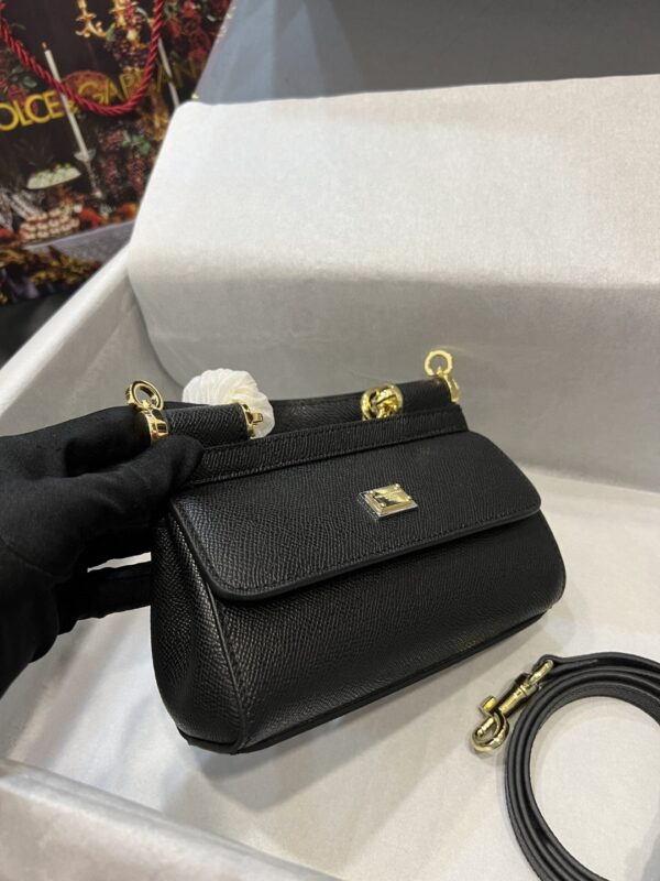 Dolce & Gabbana Small Sicily Bag In Dauphine Black For Women 7.5in/19cm DG BB7116A100180999