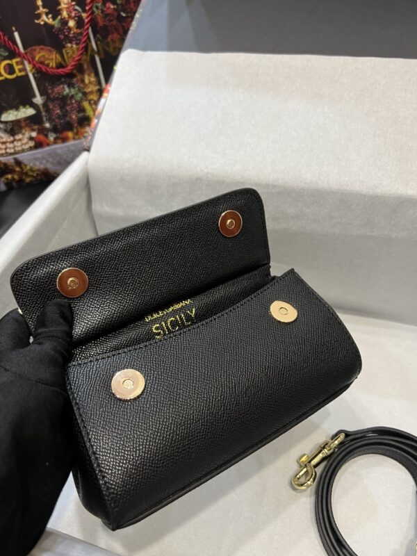 Dolce & Gabbana Small Sicily Bag In Dauphine Black For Women 7.5in/19cm DG BB7116A100180999
