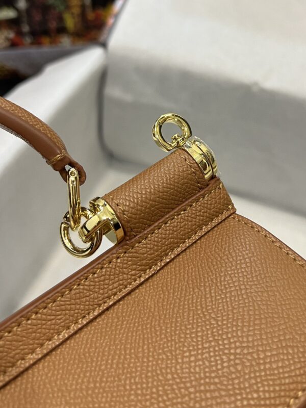 Dolce & Gabbana Small Sicily Bag In Dauphine Brown For Women 7.5in/19cm DG