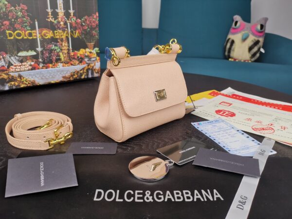Dolce & Gabbana Small Sicily Bag In Dauphine Pale Pink For Women 7.5in/19cm DG BB7116A100180414