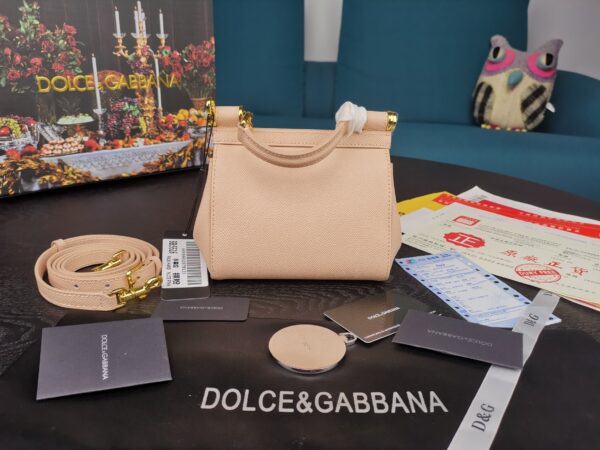 Dolce & Gabbana Small Sicily Bag In Dauphine Pale Pink For Women 7.5in/19cm DG BB7116A100180414