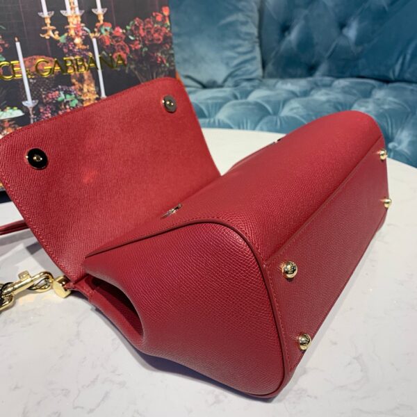 Dolce & Gabbana Small Sicily Bag In Dauphine Red For Women 7.5in/19cm DG