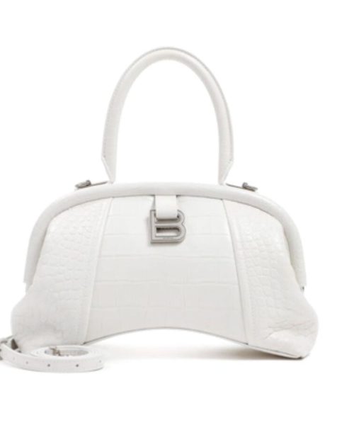 Editor Small Top Handle Bag Embossed White For Women 10.6 in/27 cm