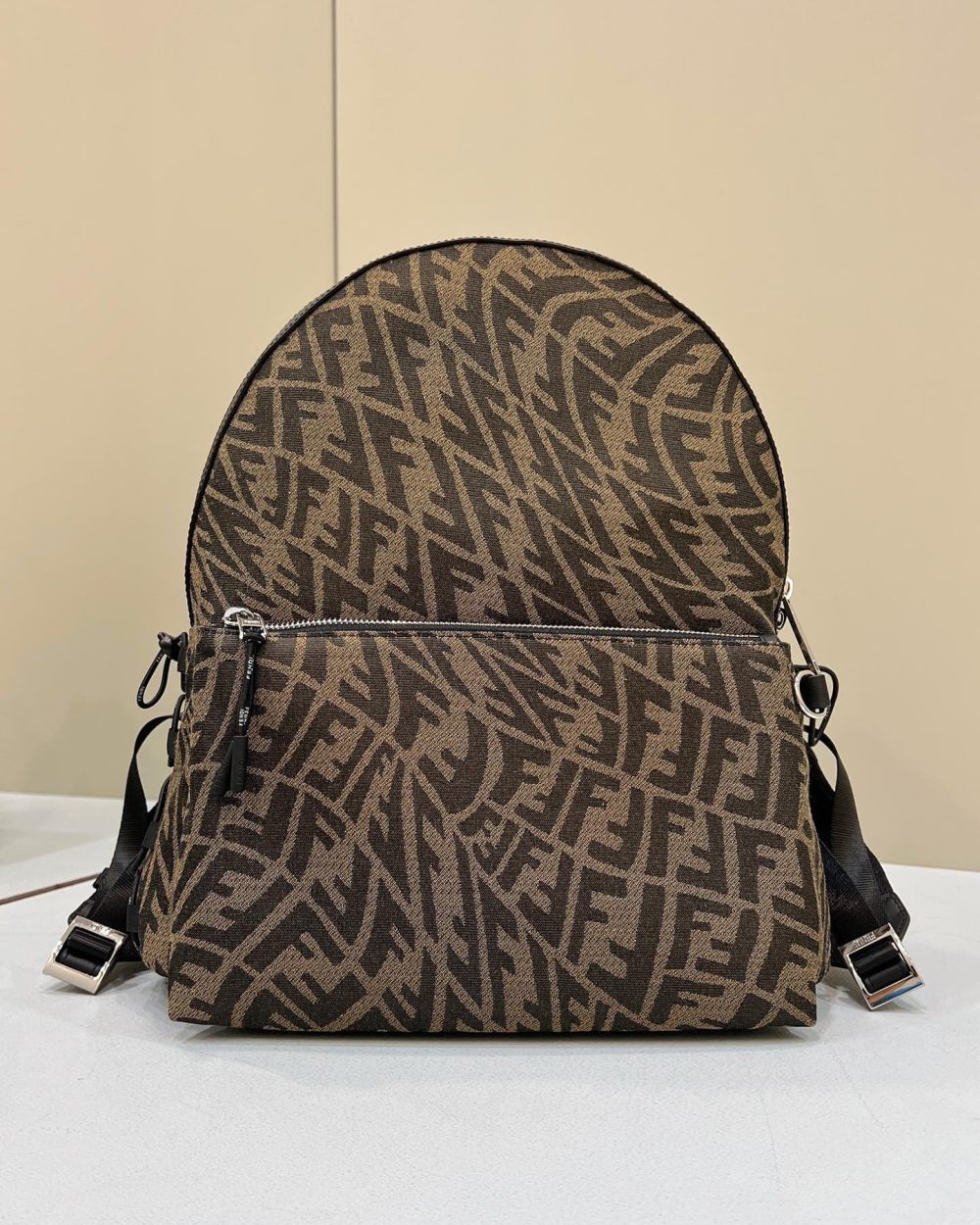 1:1 Replica Fendi Backpack In Brown FF Vertigo Fabric Bag For Woman 30cm/12in