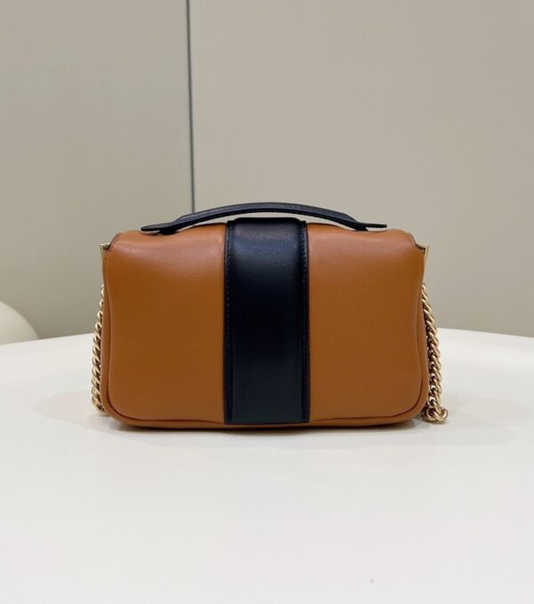 1:1 Replica Fendi Baguette Chain Brown and Black Bag For Woman 19cm/7.5in