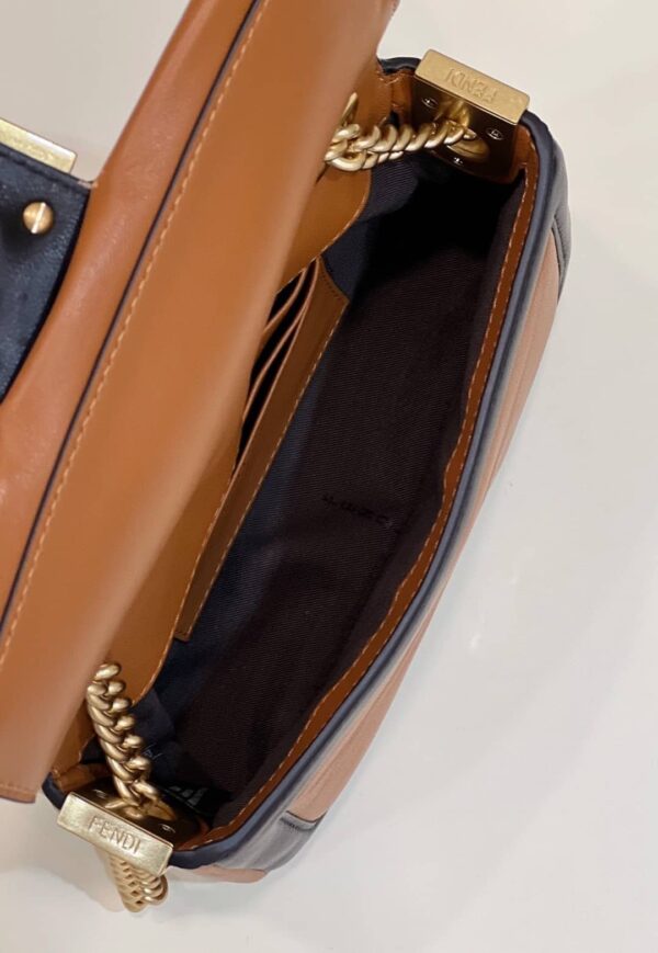 1:1 Replica Fendi Baguette Chain Brown and Black Bag For Woman 19cm/7.5in