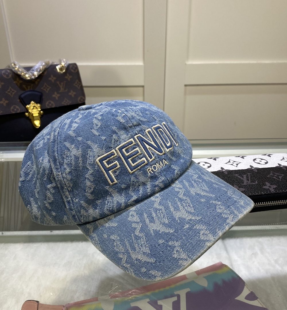 Fendi Baseball Cap Blue Fendi Cap