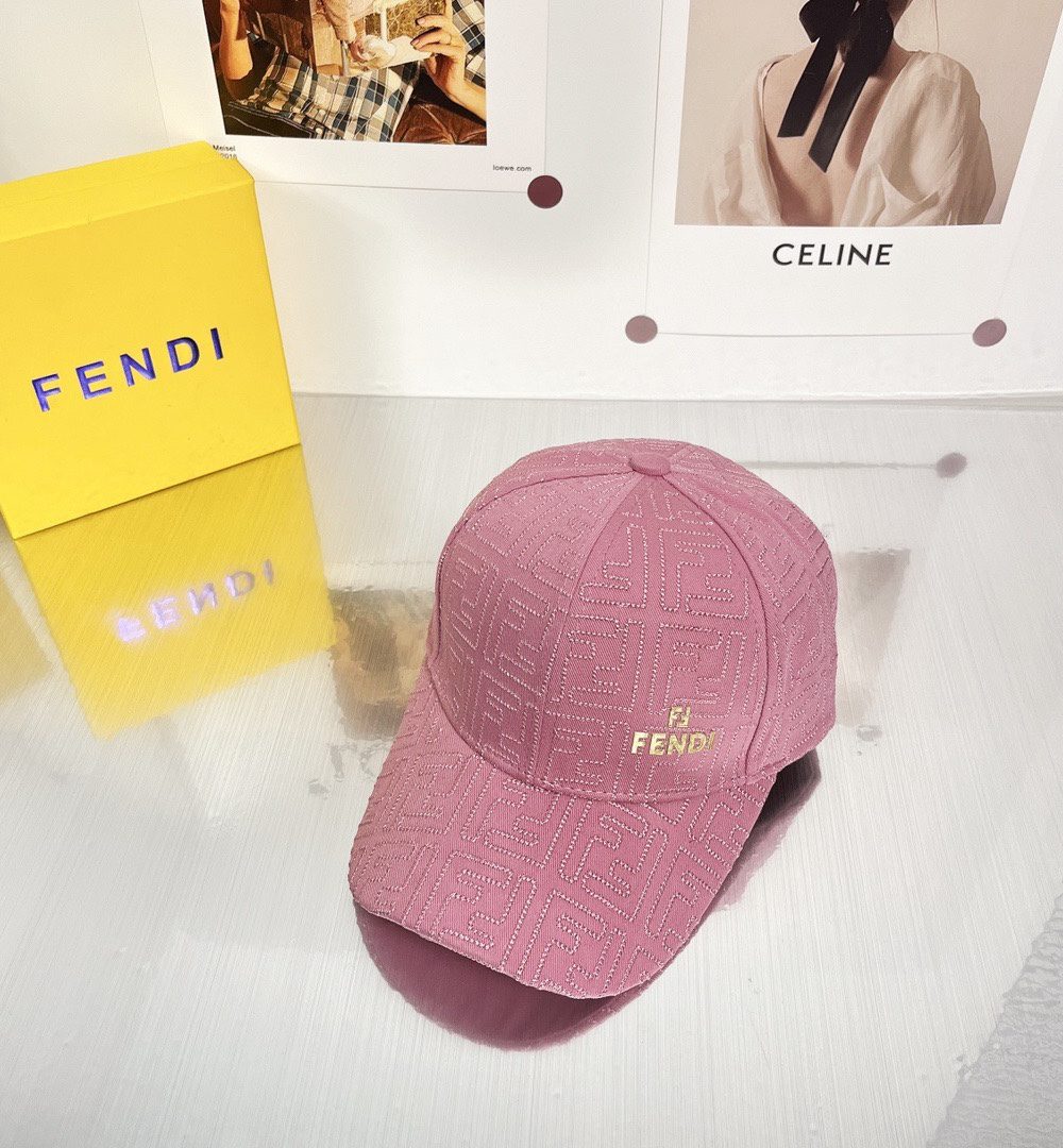 Fendi Baseball Cap Pink Fendi Cap