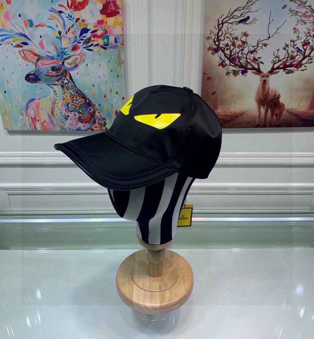 Fendi Baseball Eye Cap Black Fendi Cap