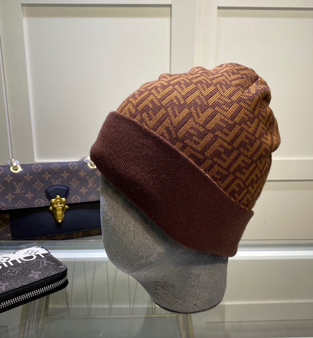 Fendi Beanie In Brown