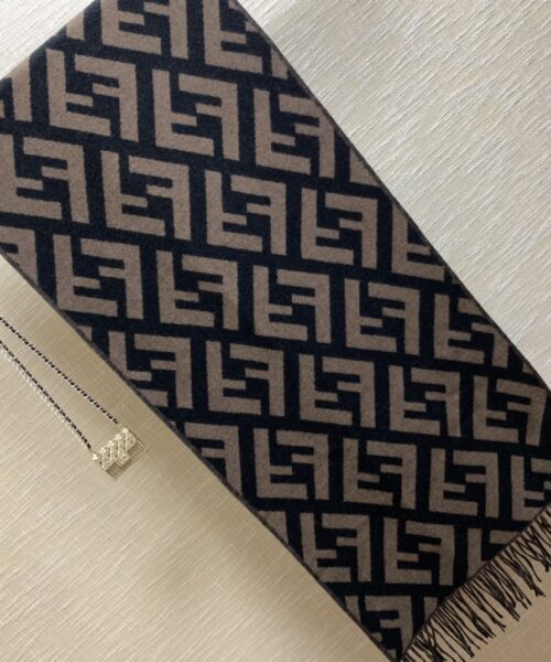 Fendi Beige Wool And Silk Scarf 180cm/71in FXS424A3Q1F0QB8