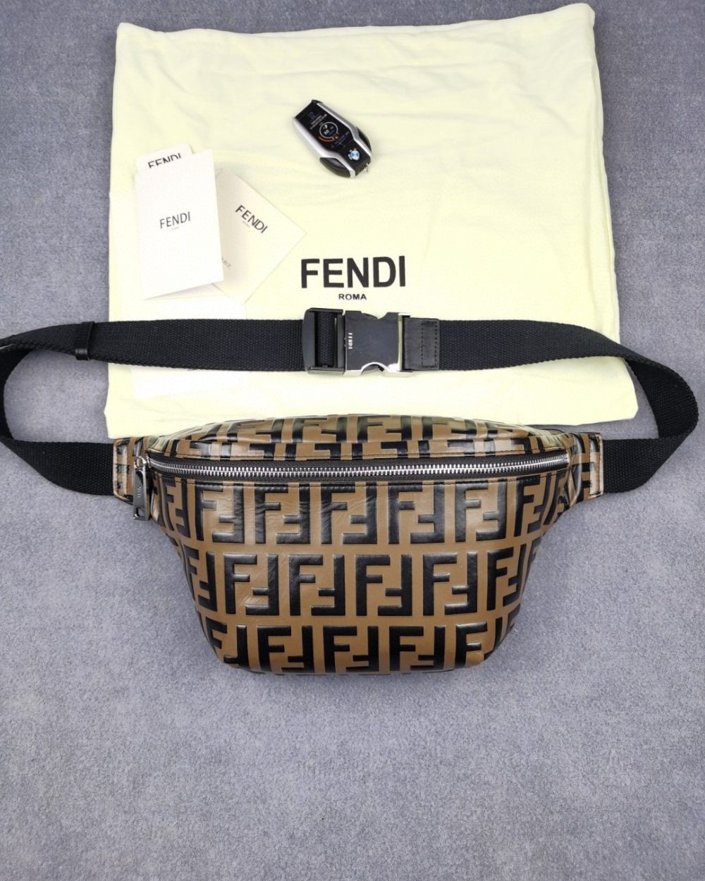 1:1 Replica Fendi Belt Bag Brown For Men, Men's Bags 18.1in/46cm FF 7VA434A5PJF0H3C