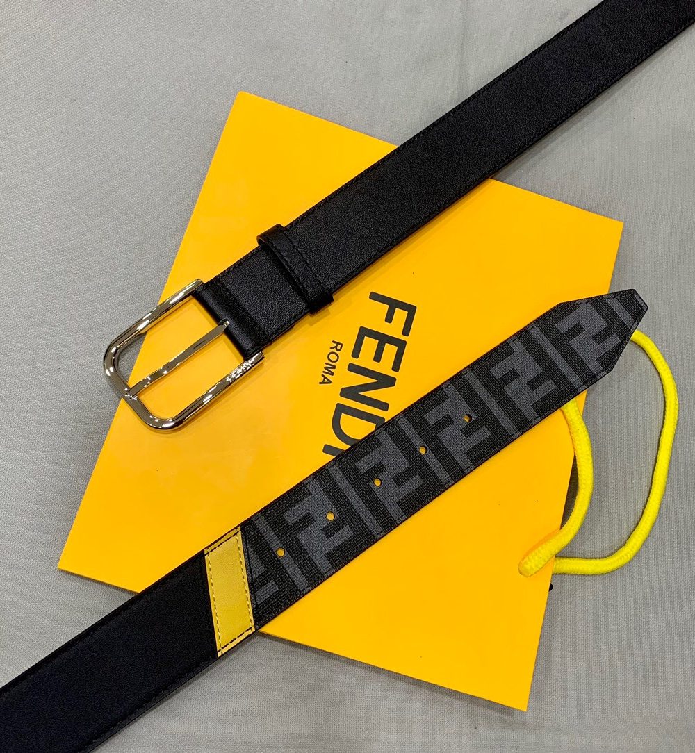 1:1 Replica Fendi Belt Black FF Women Belt 7C0400A9XSF0R2A